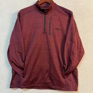 Callaway Men’s 1/4 Zip Maroon Performance Golf Long Sleeve Pullover Extra Large